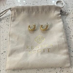 Kendra Scott Textured Gold Huggies Earrings